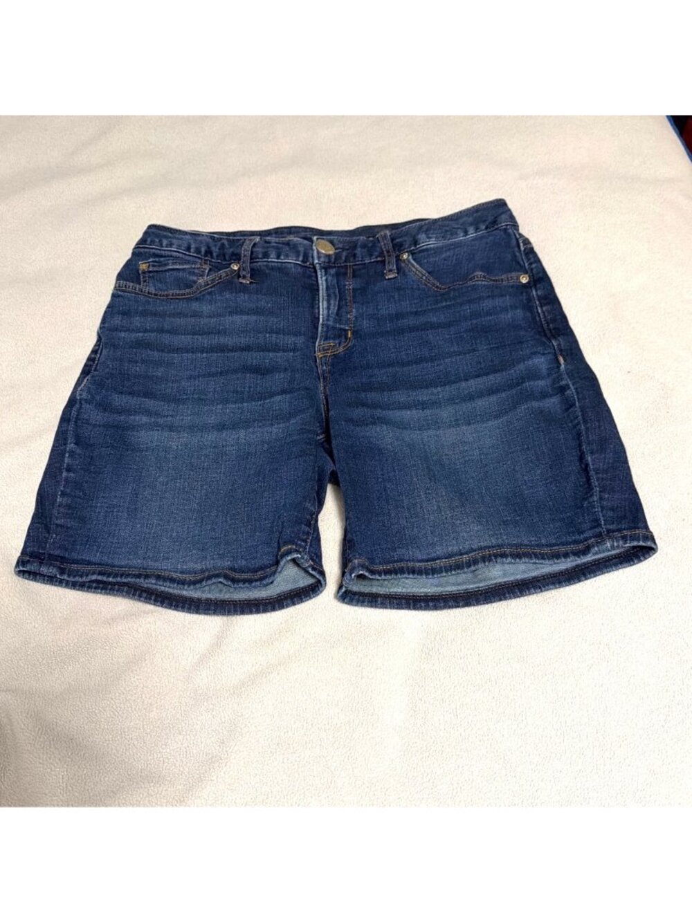 Seven7 Womens Denim‎ Shorts Size 6 Blue Cotton Stretch Embroidered Back Pockets